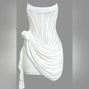 MICAS White Strapless Dress SZ M. NWT